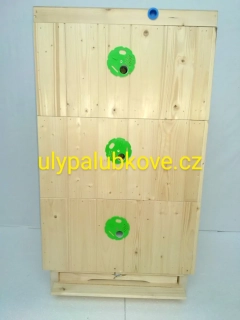 úl palubkový zateplení 3cm s varroa dnem, třema nástavkama 39x24, vnitřním víkem